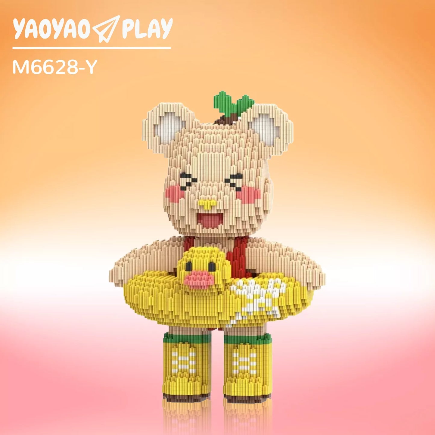 YaoYaoPlay RedBook Medium Bear Plastic Building Blocks