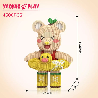 YaoYaoPlay RedBook Medium Bear Plastic Building Blocks