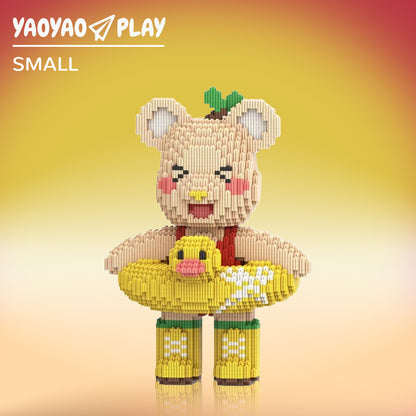 YaoYaoPlay RedBook Medium Bear Plastic Building Blocks