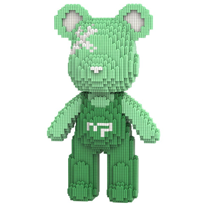 YaoYaoPlay Green Suspender Bear Building Block Set