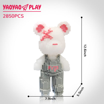 YaoYaoPlay Medium Light Gray Strap Bear & Starry Sky Bear Set