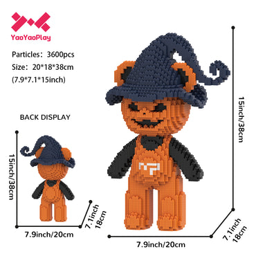 YaoYaoPlay Wizard Pumpkin Bear Small Building Block Set