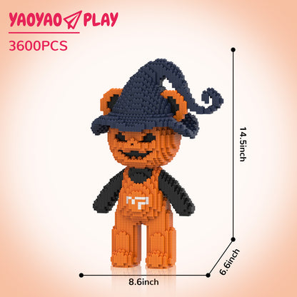 YaoYaoPlay Wizard Pumpkin Bear Small Building Block Set