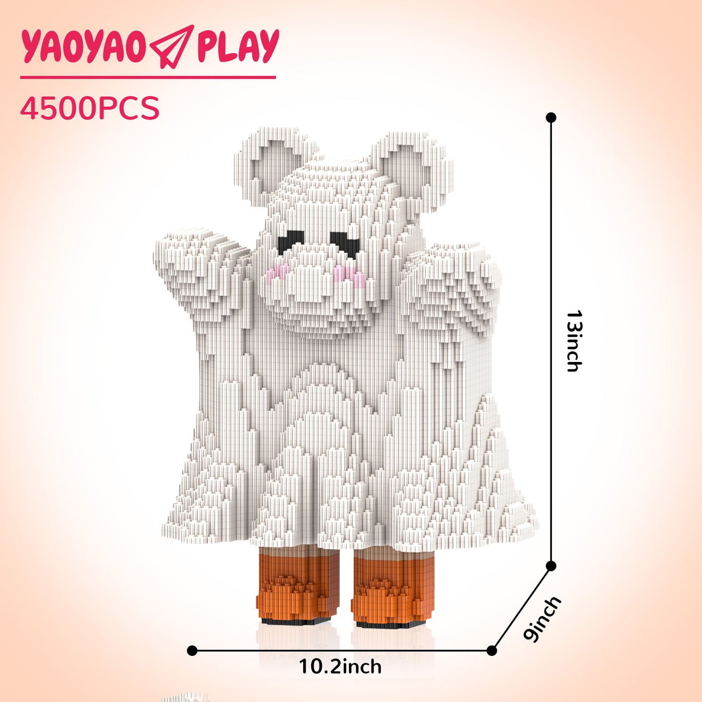 YaoYaoPlay Cute Ghost Bear Small Building Block Set