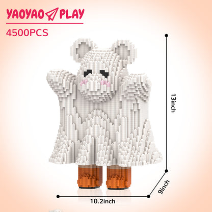 YaoYaoPlay Cute Ghost Bear Small Building Block Set