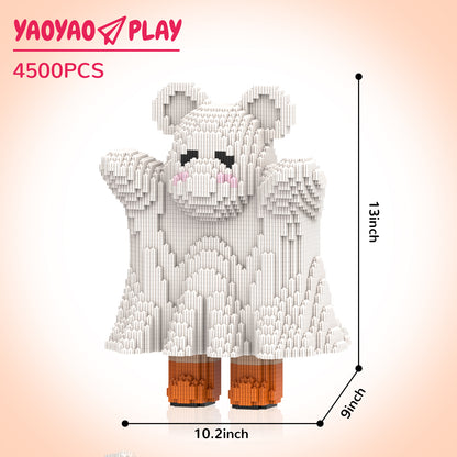 YaoYaoPlay Cute Ghost Bear Small Building Block Set