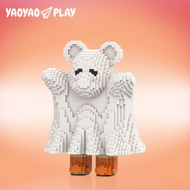 YaoYaoPlay Cute Ghost Bear Small Building Block Set