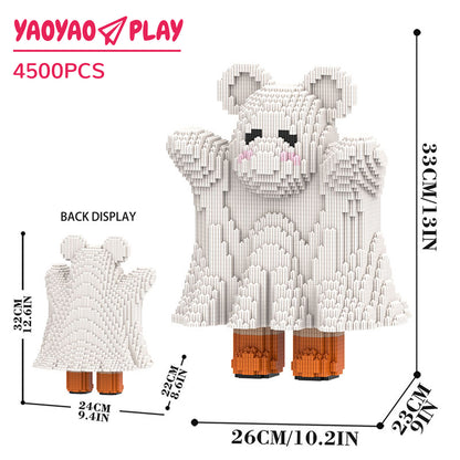 YaoYaoPlay Cute Ghost Bear Small Building Block Set