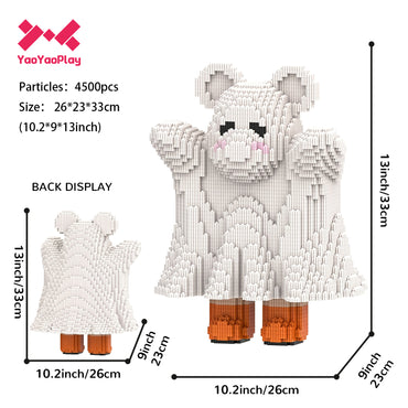 YaoYaoPlay Cute Ghost Bear Small Building Block Set