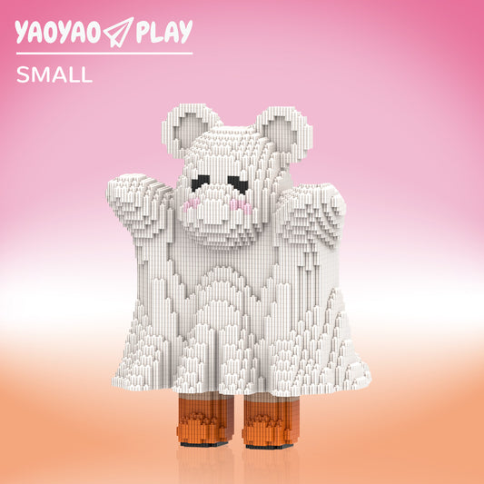 YaoYaoPlay Cute Ghost Bear Small Building Block Set