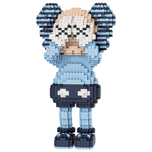 YaoYaoPlay KAWS Cover Face Sitting Blue Building Block Set