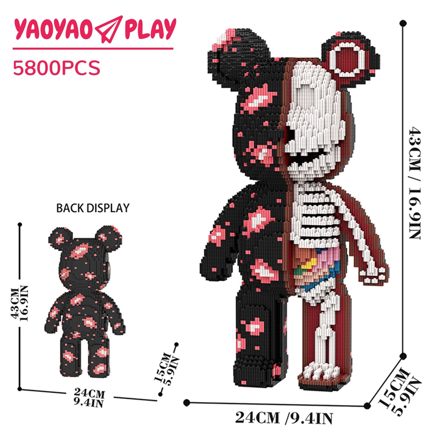YaoYaoPlay Pili Pala Bear Medium Building Block Set