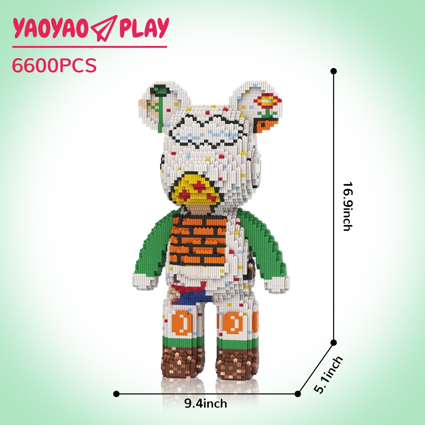 YaoYaoPlay Super Mario Large Bear Building Block Set