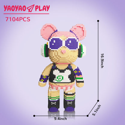 YaoYaoPlay Large Rock Girl Bear Building Block Set