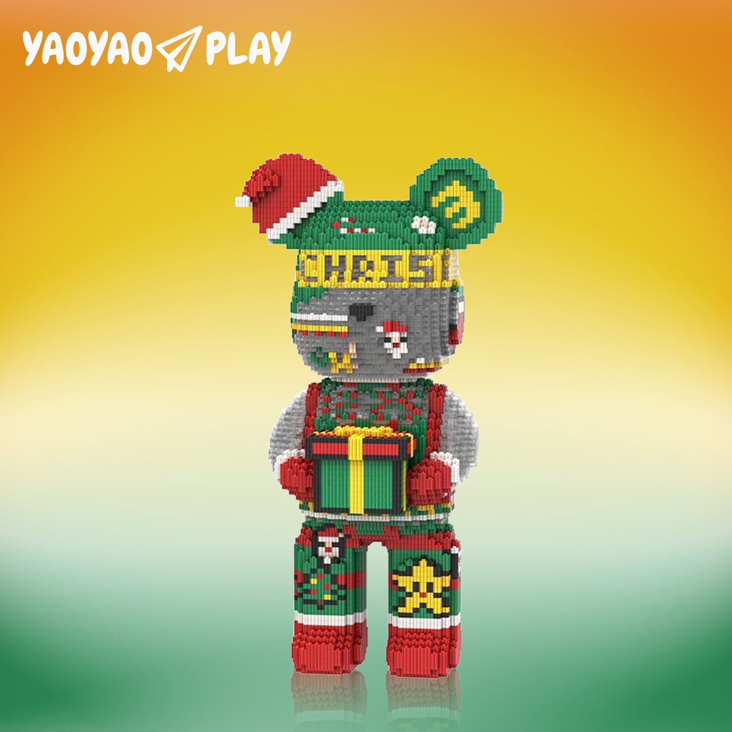 YaoYaoPlay Christmas Eve Bear Medium Building Block Set