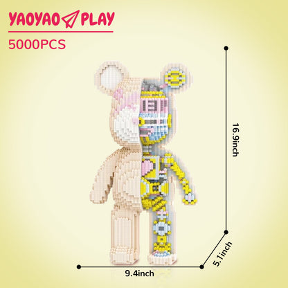 YaoYaoPlay Large Mechanical Bear Building Block Set