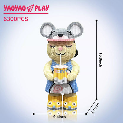 YaoYaoPlay Summer Boba Large Bear Building Block Set