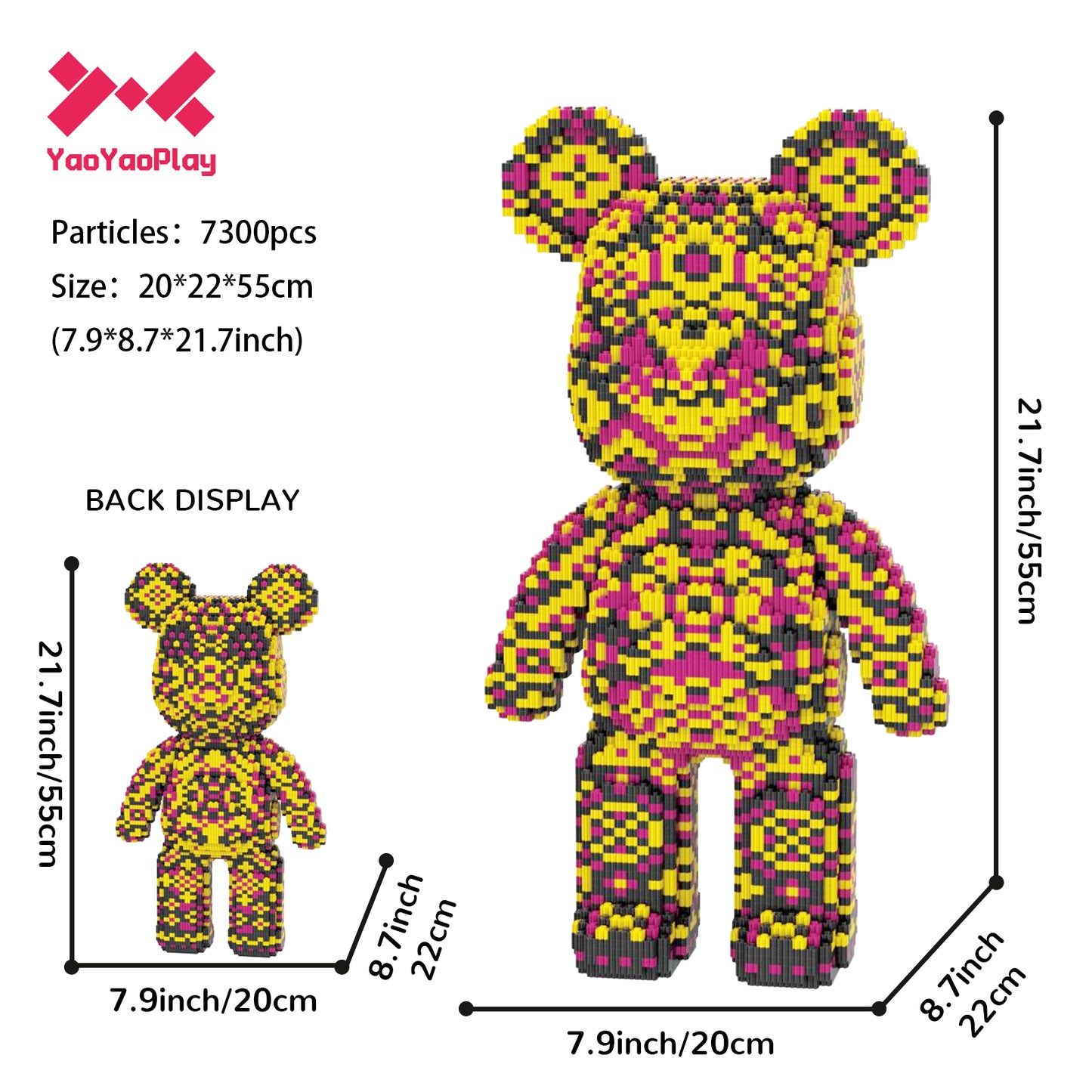 YaoYaoPlay Mandala Large Bear Plastic Building Blocks
