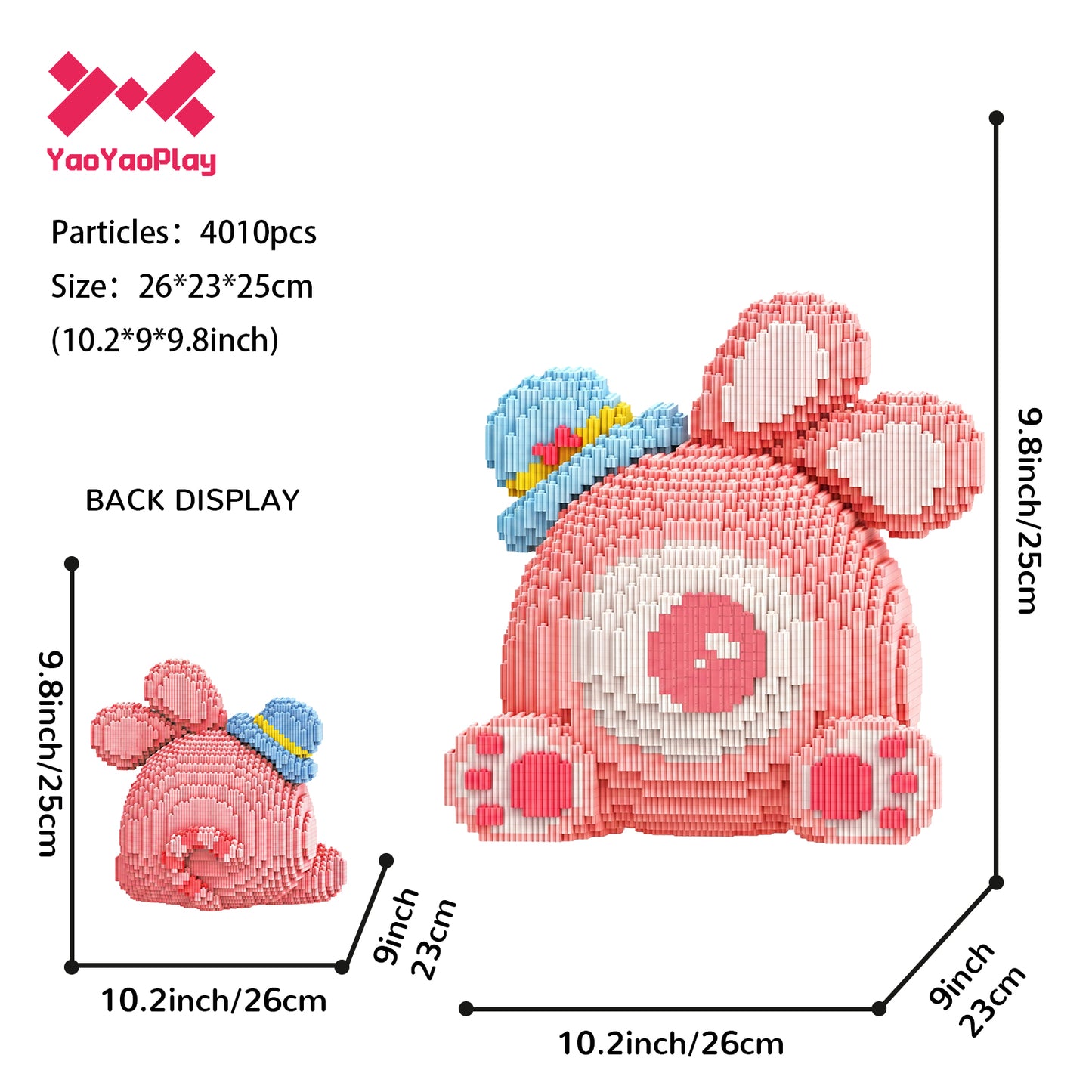 YaoYaoPlay Hat Trick Bear Small Building Block Set