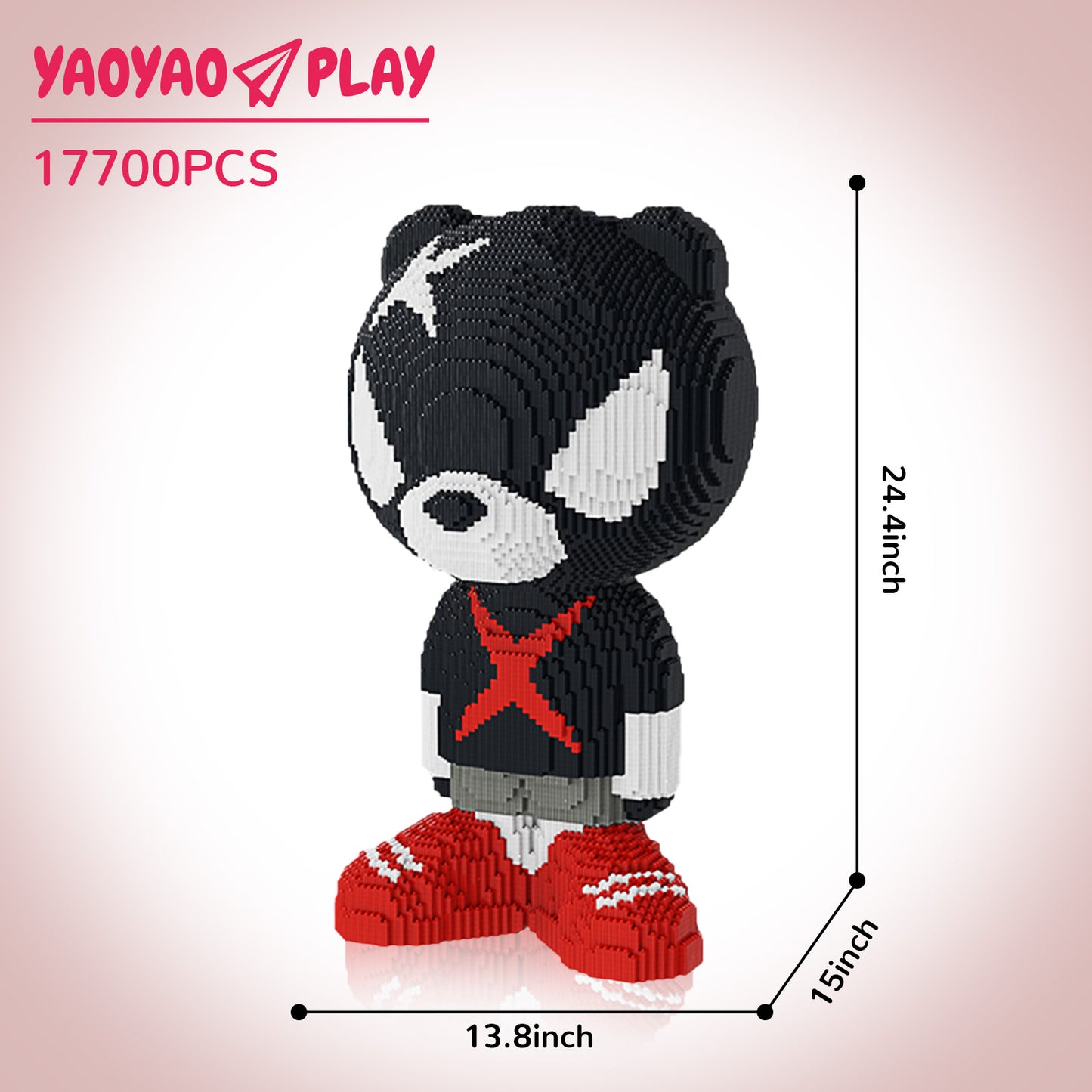 YaoYaoPlay Giant Black Bear Plastic Building Blocks