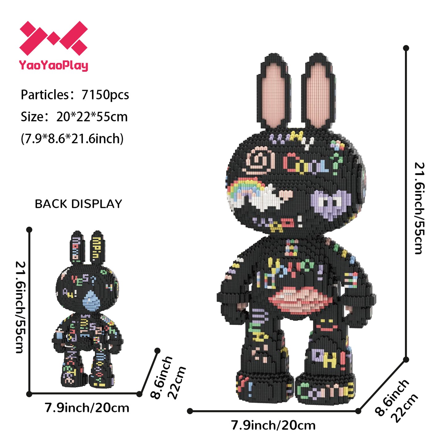 YaoYaoPlay Freestyle Graffiti Bunny Building Blocks