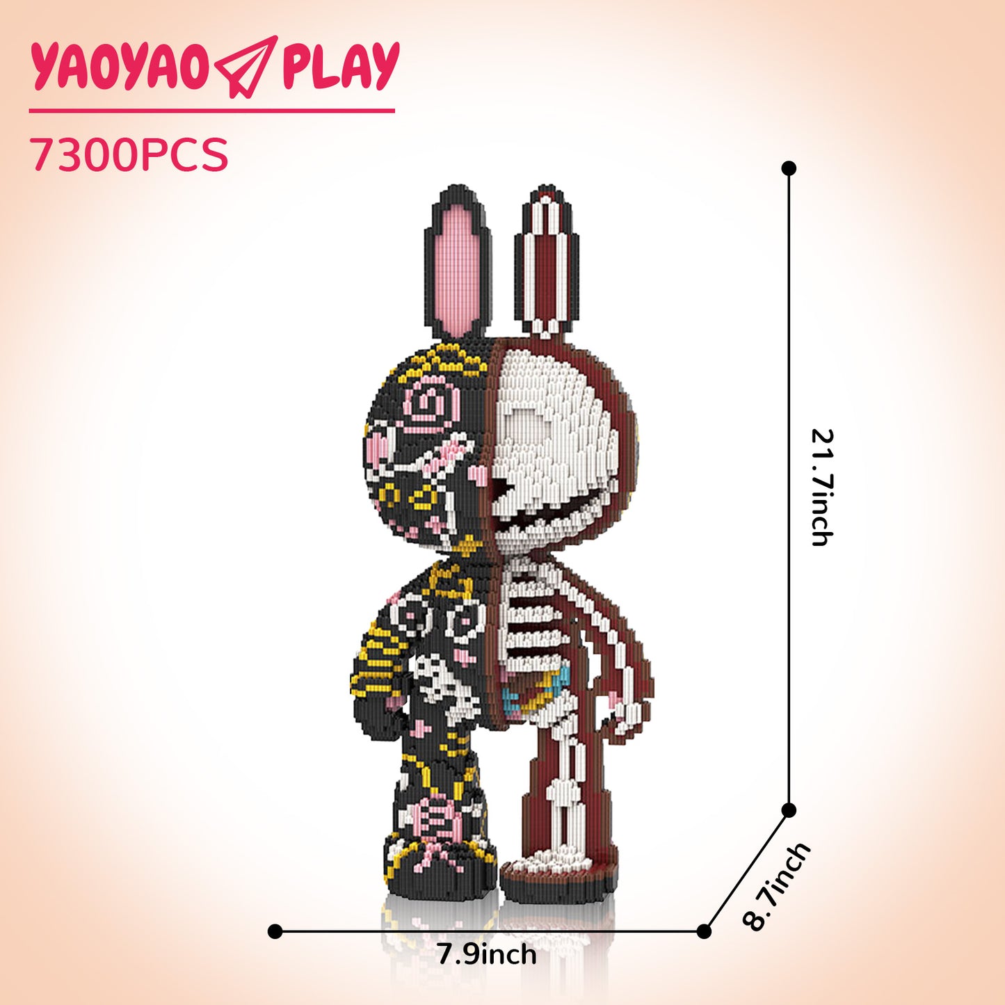 YaoYaoPlay Half Anatomy Graffiti Bunny Blocks