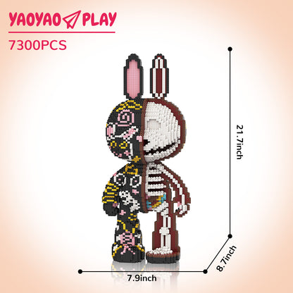 YaoYaoPlay Half Anatomy Graffiti Bunny Blocks