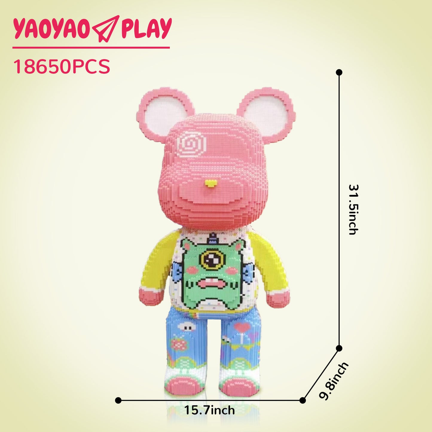 YaoYaoPlay Large Princess Bear Building Block Set