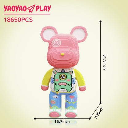 YaoYaoPlay Large Princess Bear Building Block Set
