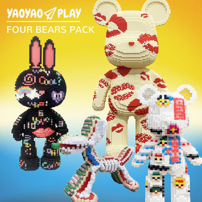 YaoYaoPlay Kissy Bear, Graffiti Bunny, Bubble Dog & Pirate Bear