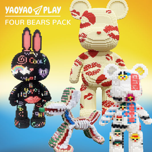 YaoYaoPlay Kissy Bear, Graffiti Bunny, Bubble Dog & Pirate Bear