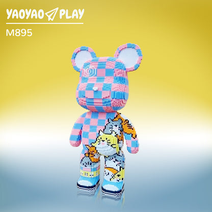 YaoYaoPlay Totoro Graffiti Big Bear Plastic Building Blocks