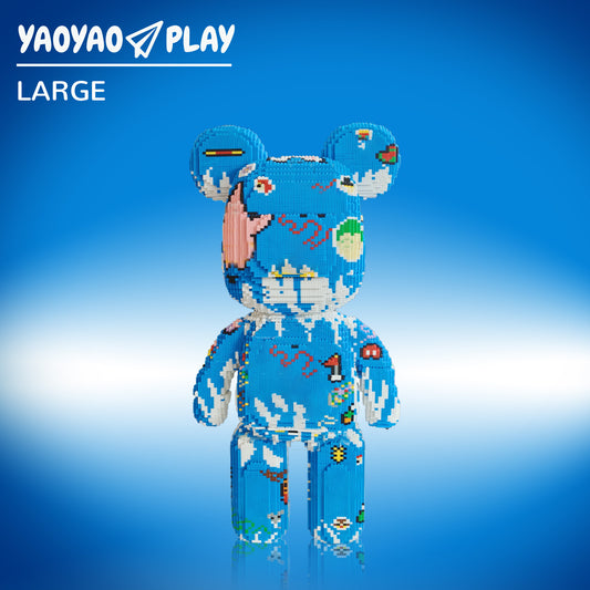 YaoYaoPlay Large Sticker Graffiti Bear Building Block Set