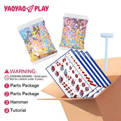 YaoYaoPlay Medium Light Gray Strap Bear & Starry Sky Bear Set